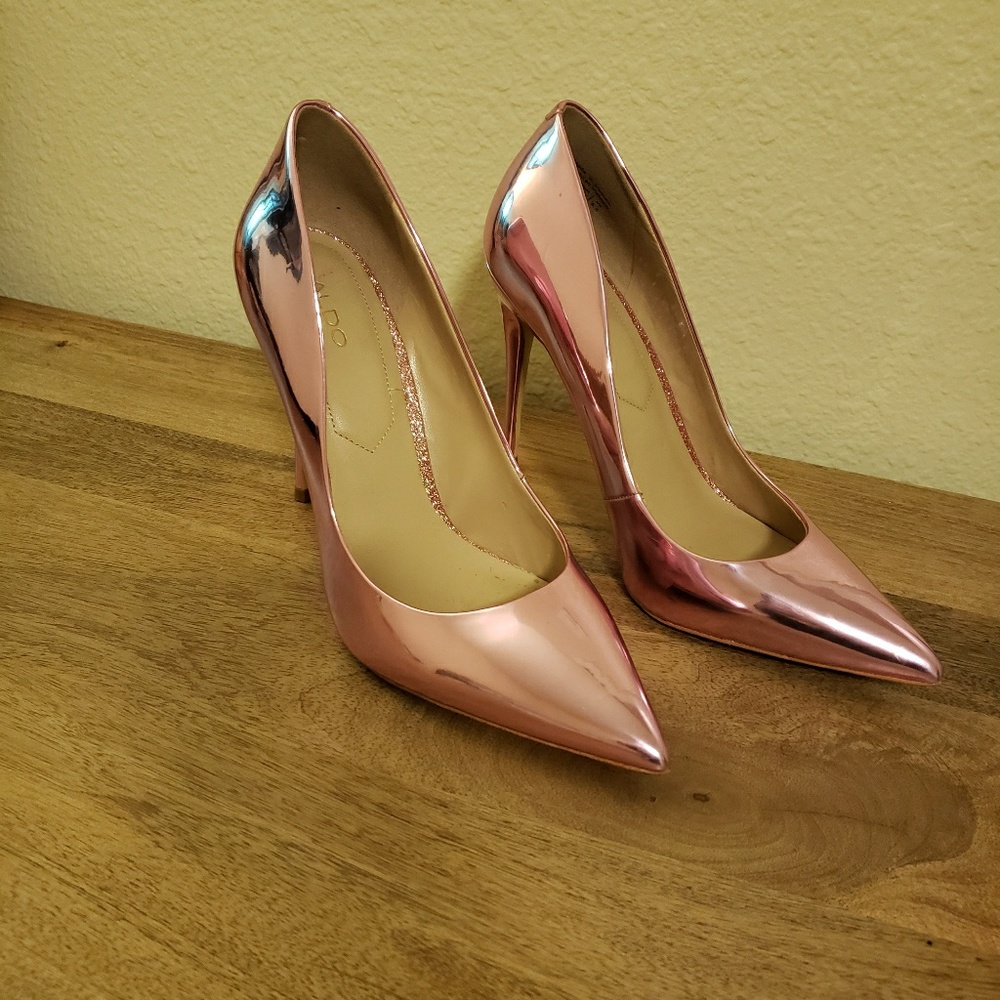 Aldo size 8 ultra shiny pink stilettos